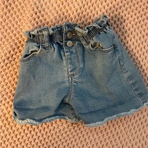 Zara Blue Denim Ruffle-Waist Kids Shorts